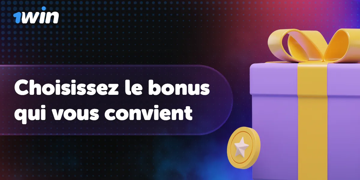 Types de bonus disponibles après l'inscription à 1Win 