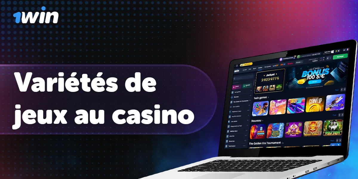 Types de jeux dans la section casino en ligne de 1Win Cameroon